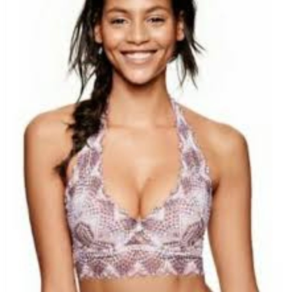 Pink Lightly Lined Laced Bralette